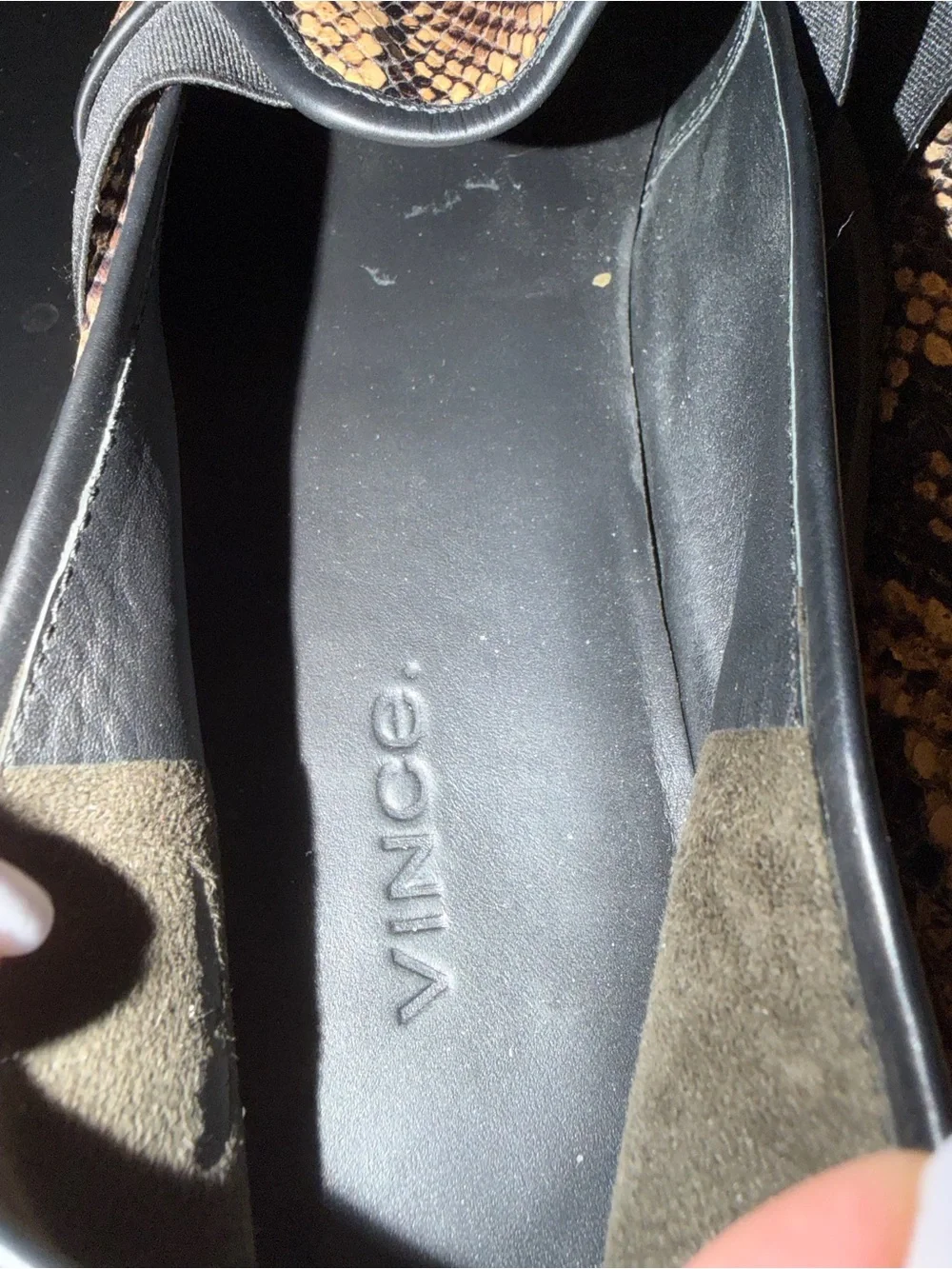 Vince Blair Leather Slip-On Sneakers (Senegal' / 'Brown Snakeskin) 9.5